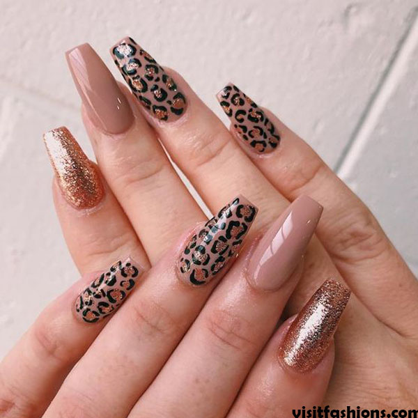  Leopard Print simple Nail  Designs