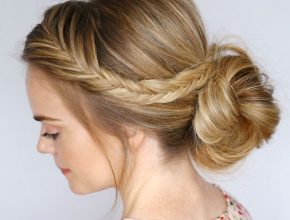 bun hairstyle with braid