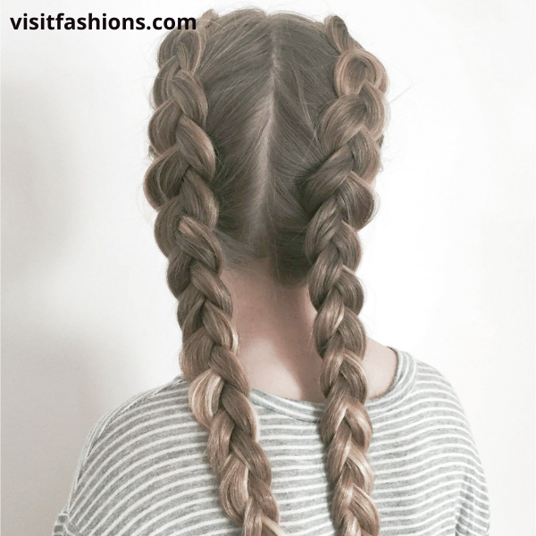 Dutch braid hairstyle