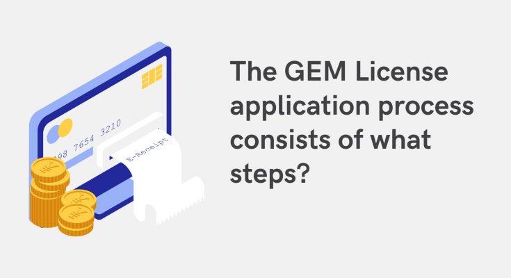 The GEM License application process consists of what steps
