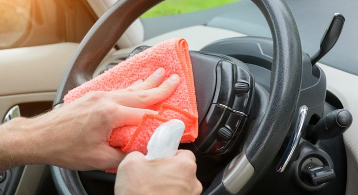 Steering wheel cleaner