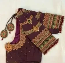 simple aari work blouse hand designs
