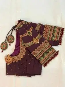simple aari work blouse hand designs