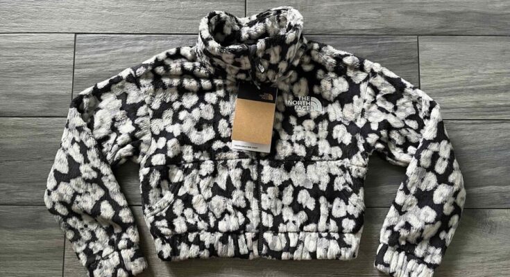 north face cow print jacket