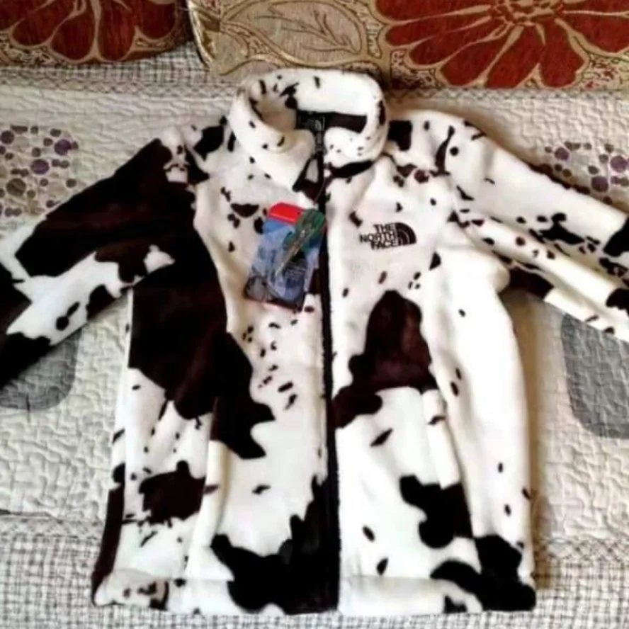 north face cow print jacket